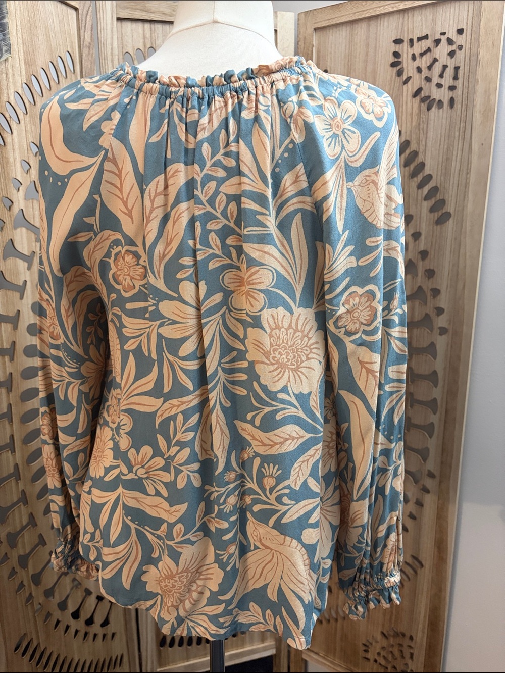 PATRONS OF PEACE - Boho floral long sleeve blouse - Small - Picture 5 of 9